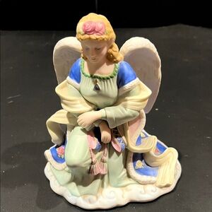 Royal Doulton Angel Figurine with Blue and Cream Details